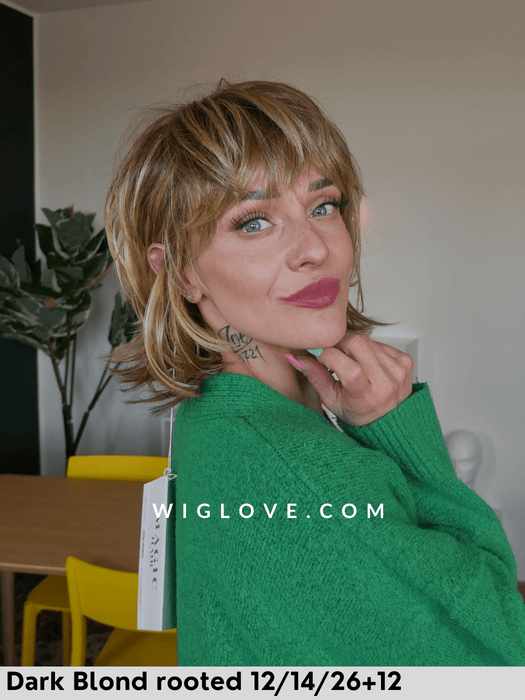 magic cuba gisela mayer parrucca sintetica piastrabile scalata shaggy cut con frangetta lacefront monofilamento al vortice magic collection