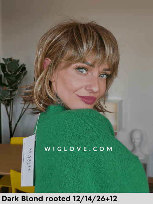 magic cuba gisela mayer parrucca sintetica piastrabile scalata shaggy cut con frangetta lacefront monofilamento al vortice magic collection