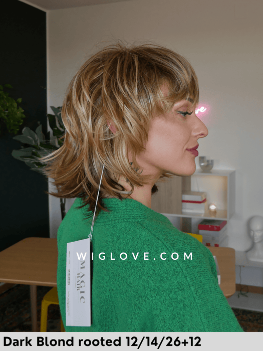 magic cuba gisela mayer parrucca sintetica piastrabile scalata shaggy cut con frangetta lacefront monofilamento al vortice magic collection