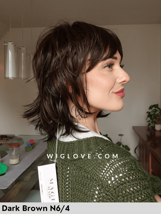 magic cuba gisela mayer parrucca sintetica piastrabile scalata shaggy cut con frangetta lacefront monofilamento al vortice magic collection