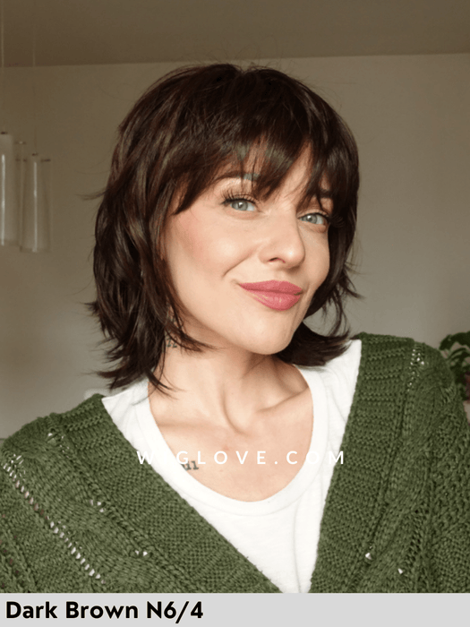 magic cuba gisela mayer parrucca sintetica piastrabile scalata shaggy cut con frangetta lacefront monofilamento al vortice magic collection