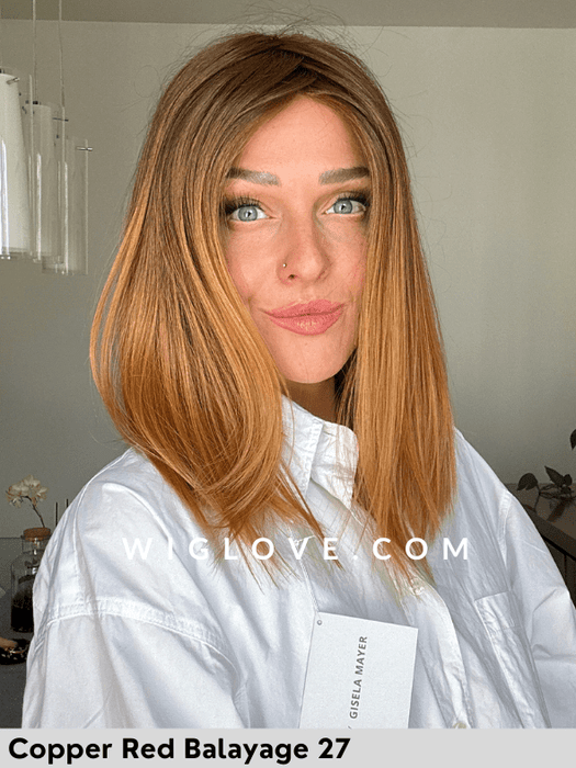 MAGIC DRIVE - riga centrale, attaccatura naturale - Wig Love - Parrucca SinteticaCopper Red Balayage 27