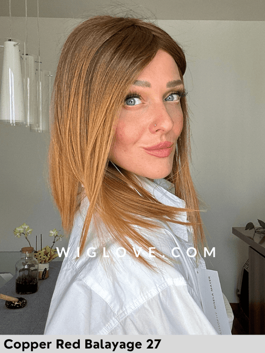 MAGIC DRIVE - riga centrale, attaccatura naturale - Wig Love - Parrucca SinteticaCopper Red Balayage 27