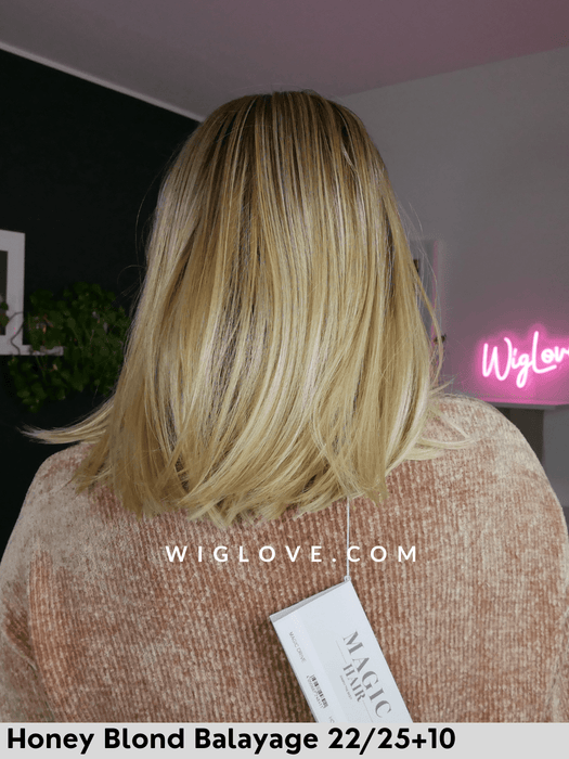 magic drive heatfriendly wig parrucca termoresistente gisela mayer caschetto lungo liscio riga centrale attaccatura naturale lacefront retro aperto fatto a macchia magic collection