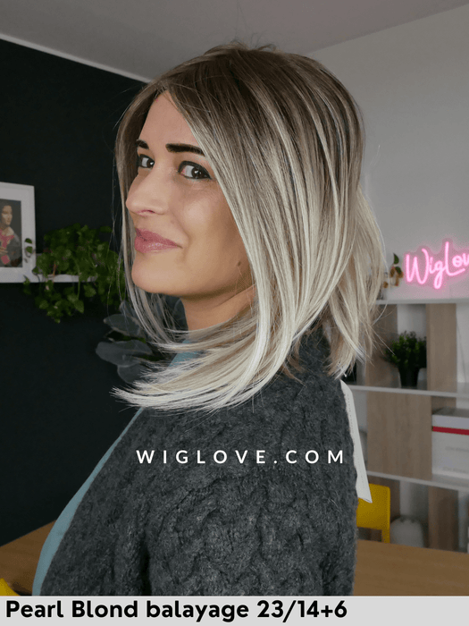 magic drive heatfriendly wig parrucca termoresistente gisela mayer caschetto lungo liscio riga centrale attaccatura naturale lacefront retro aperto fatto a macchia magic collection