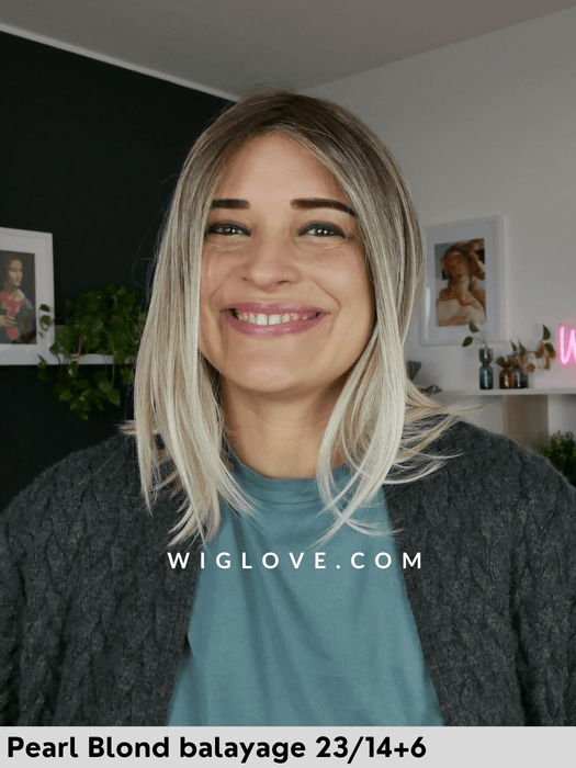 magic drive heatfriendly wig parrucca termoresistente gisela mayer caschetto lungo liscio riga centrale attaccatura naturale lacefront retro aperto fatto a macchia magic collection