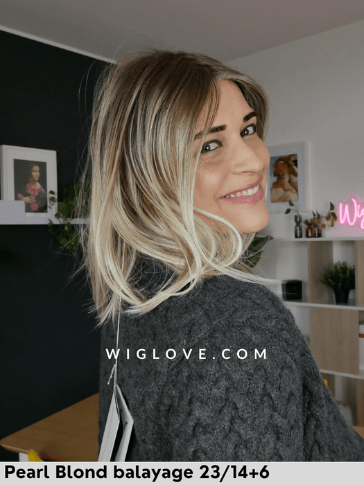 magic drive heatfriendly wig parrucca termoresistente gisela mayer caschetto lungo liscio riga centrale attaccatura naturale lacefront retro aperto fatto a macchia magic collection