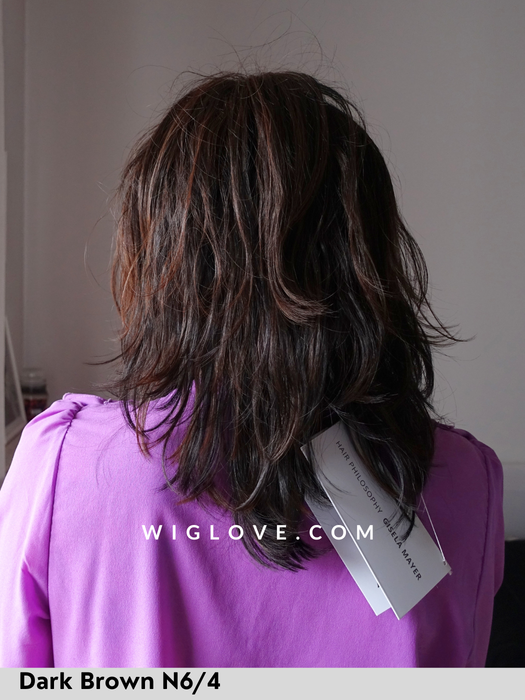 magic go gisela mayer parrucca media mossa in fibra sintetica termoresistente frangetta monofilamento al vortice.