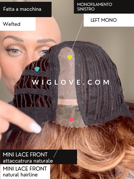 MAGIC HIP - riga sinistra, piccolo lacefront - Wig Love - Parrucca SinteticaMocca Mix 27/8 - 8