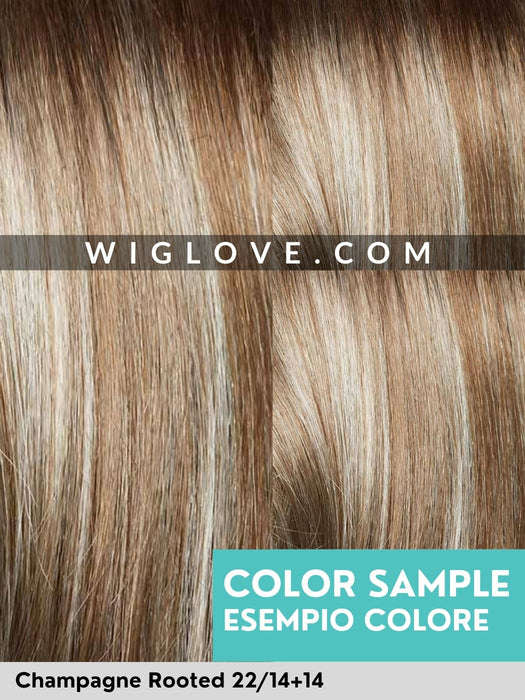 MAGIC LIZA - Attaccatura naturale, monofilamento al vortice - Wig Love - Parrucca SinteticaDark Blond Rooted 12/14/26+12