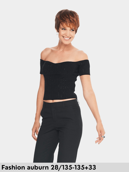 MAGIC LIZA - Attaccatura naturale, monofilamento al vortice - Wig Love - Parrucca SinteticaFashion Auburn 28/135 - 135+33