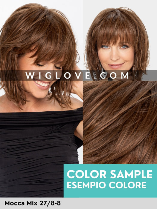 MAGIC LIZA - Attaccatura naturale, monofilamento al vortice - Wig Love - Parrucca SinteticaMocca Mix 27/8 - 8