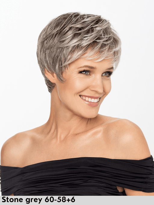 MAGIC LIZZY MONO LACE - attaccatura naturale, riga libera - Wig Love - Parrucca SinteticaStone Grey 60 - 58+6