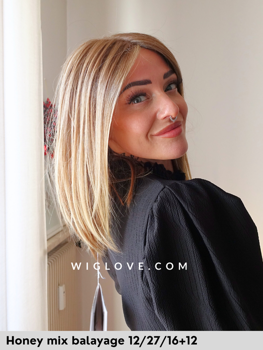 magic rave gisela mayer parrucca long bob liscia lacefront riga centrale fibra sintetica termoresistente parrucca piastrabile per chemioterapia o alopecia dispositivo medico ce