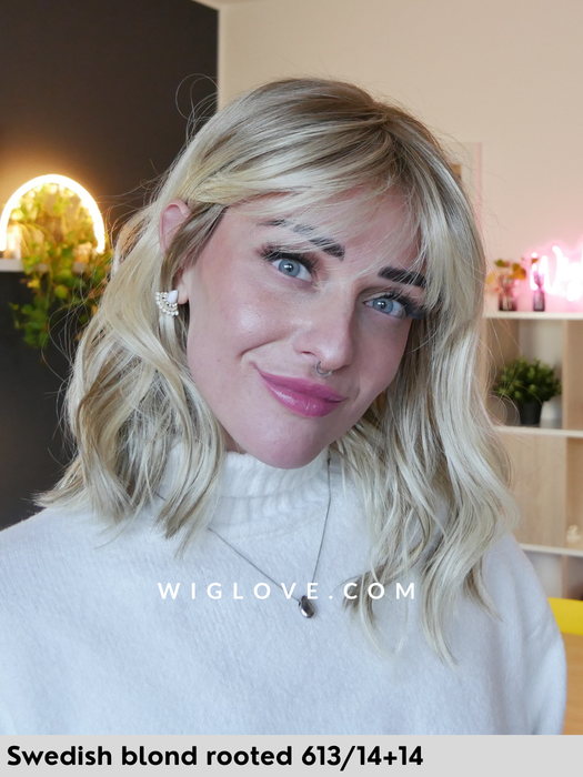 magic rock gisela mayer parrucca mossa con frangetta lacefront riga centrale fibra sntetica termoresistente