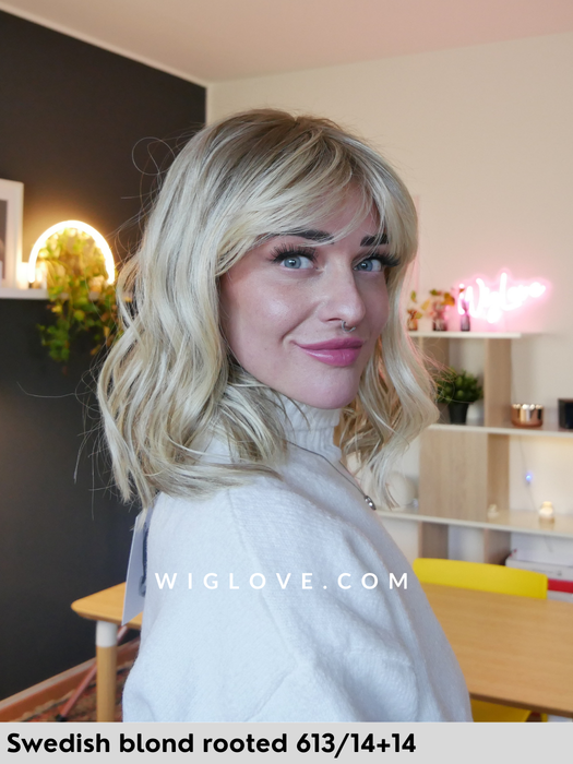 magic rock gisela mayer parrucca mossa con frangetta lacefront riga centrale fibra sntetica termoresistente