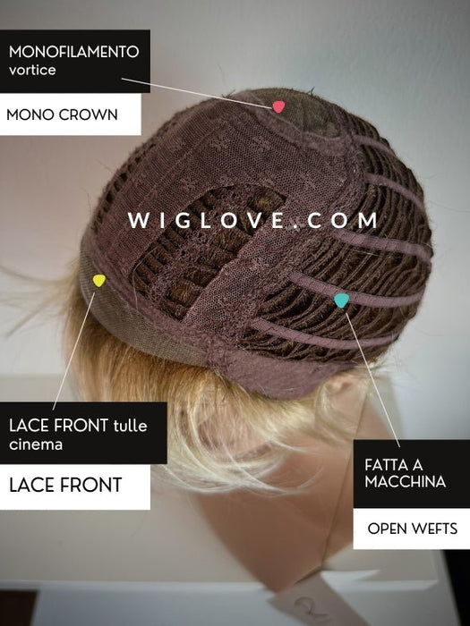 MAGIC TASTE LACE - attaccatura naturale, monofilamento al vortice - Wig Love - Parrucca SinteticaChampagne Balayage 14/88+8