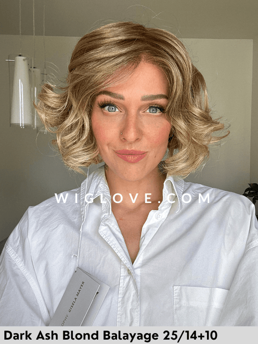 MAGIC TASTE LACE - attaccatura naturale, monofilamento al vortice - Wig Love - Parrucca SinteticaDark Ash Blond Balayage 25/14+10