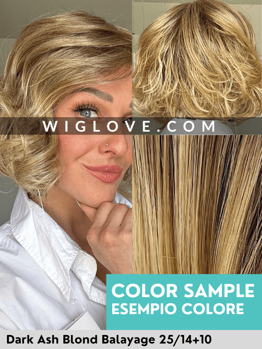 MAGIC TASTE MONO LACE - riga libera, attaccatura naturale - Wig Love - Parrucca SinteticaHoney Blond Balayage 22/25+10