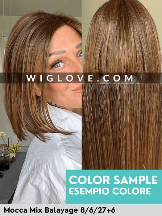 MAGIC TASTE MONO LACE - riga libera, attaccatura naturale - Wig Love - Parrucca SinteticaMocca Mix Balayage 8/6/27+6