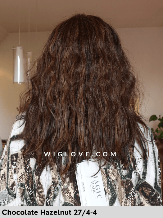 magic touch gisela mayer parrucca lunga mossa in fibra sintetica termoresistente mini lacefront riga centrale