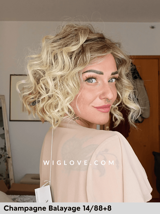 magic whisper gisela mayer parrucca riccia riga sinistra lacefront attaccatura naturale retro aperto fibra sintetica termoresistente parrucche piastrabili