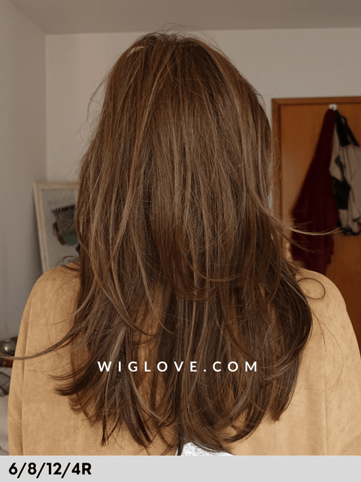 magnolia rokoko hair company parrucca lunga e scalata fibra sintetica termoresistente piega liscia piastrabile lacefront riga libera monofilamento taglia m dispositivo medico CE