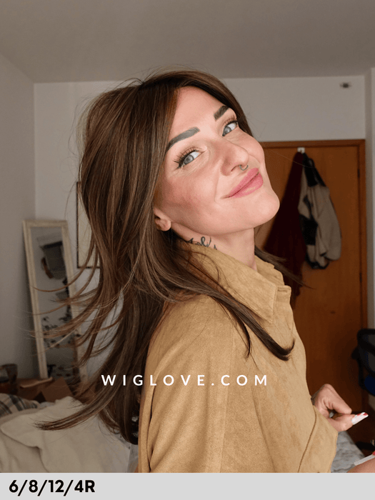 magnolia rokoko hair company parrucca lunga e scalata fibra sintetica termoresistente piega liscia piastrabile lacefront riga libera monofilamento taglia m dispositivo medico CE