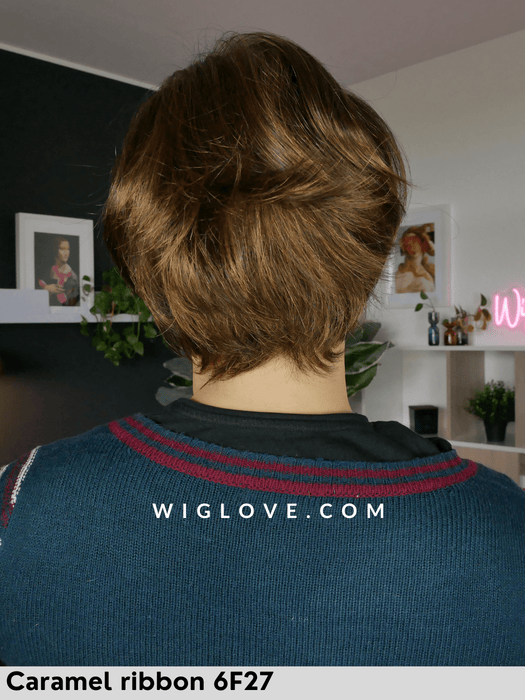 mariska jon renau parrucca corta 100% fatta a mano lacefront attaccatura naturale riga libera monofilamento restro chiuso fibra sintetica tradizionale piega liscia 