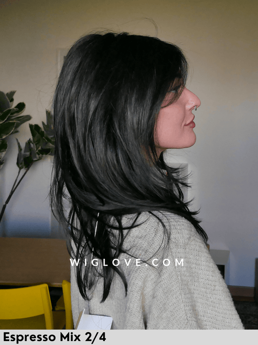 maro mono lace  parrucca sintetica gisela mayer dispositivo medico CE parrucca lunga e liscia  lacefront riga libera tre taglie S, M e L