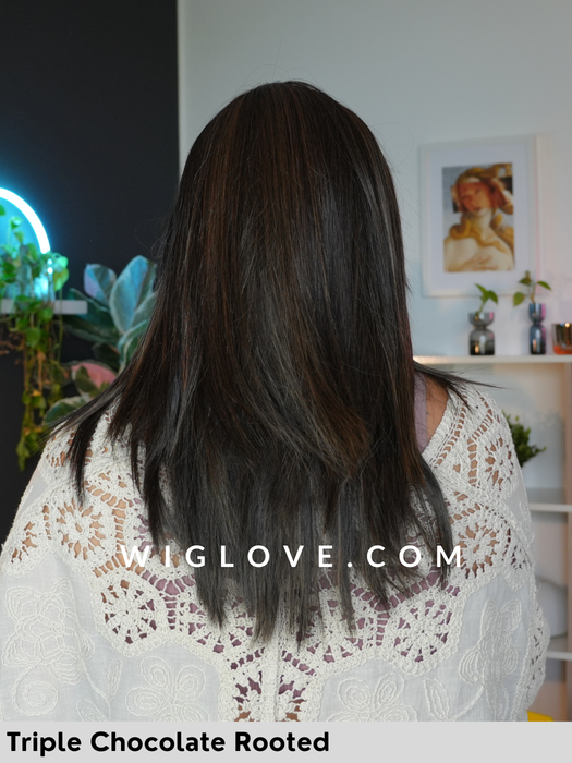 melbourne belle tress parrucca lunga liscia fibra sintetica termoresistente lacefront riga sinistra 