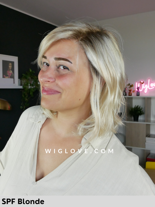 mellow estetica designs parrucca alle spalle mossa con frangetta riga sinistra lacefront attaccatura naturale parrucca sintetica 