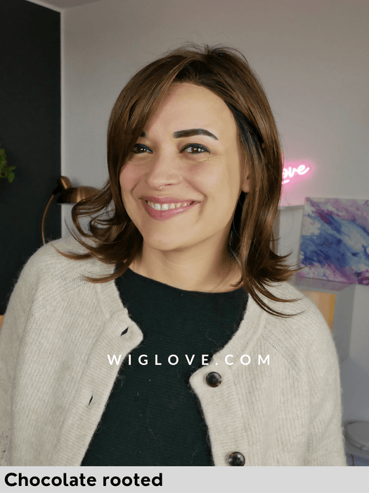 melody mono parrucca sintetica piastrabile ellen wille riga libera attaccatura natuarale lacefront monofilamento retro fatto a macchina aperto 