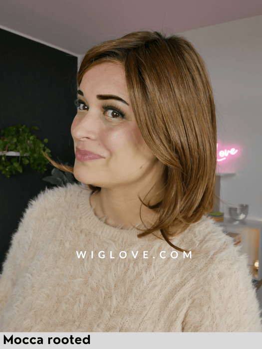 melody mono parrucca sintetica piastrabile ellen wille riga libera attaccatura natuarale lacefront monofilamento retro fatto a macchina aperto 