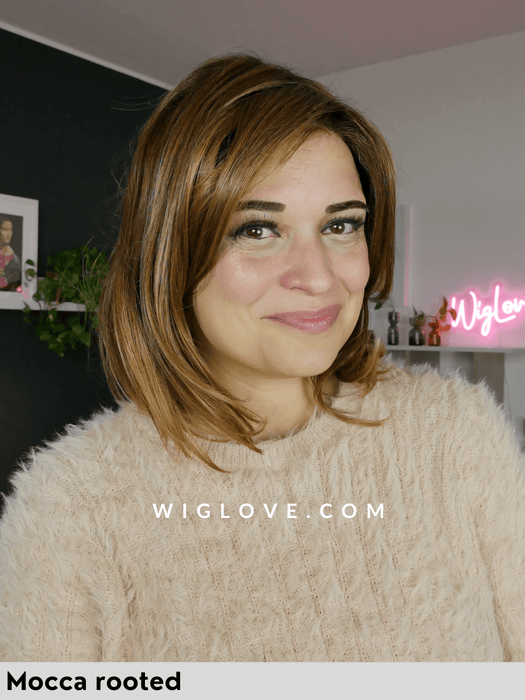 melody mono parrucca sintetica piastrabile ellen wille riga libera attaccatura natuarale lacefront monofilamento retro fatto a macchina aperto 