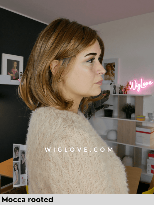 melody mono parrucca sintetica piastrabile ellen wille riga libera attaccatura natuarale lacefront monofilamento retro fatto a macchina aperto 