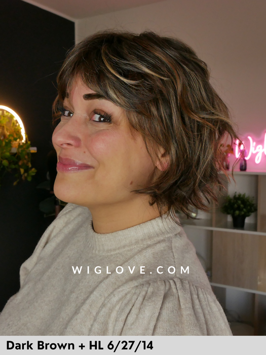 miami belle tress parrucca sintetica resistente al calore con frangetta e piega mossa caschetto  lacefront riga centrale city collection