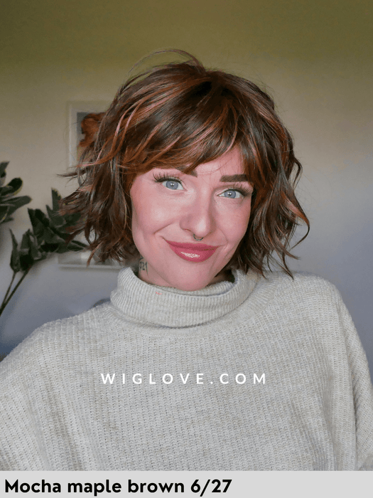 miami belle tress parrucca sintetica resistente al calore con frangetta e piega mossa caschetto  lacefront riga centrale city collection