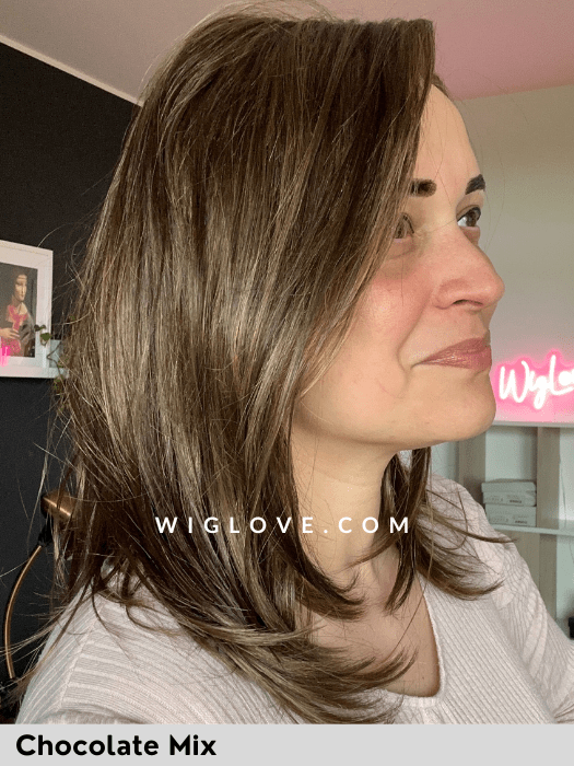 MILEY SMALL MONO - Taglia S - attaccatura naturale, riga sinistra - Wig Love - Parrucca SinteticaChocolate Mix