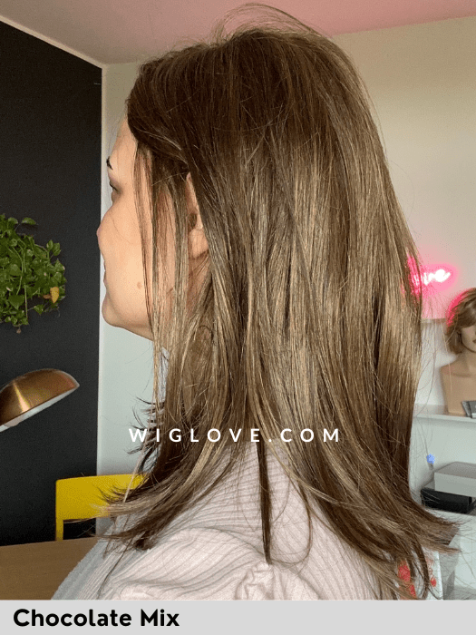 MILEY SMALL MONO - Taglia S - attaccatura naturale, riga sinistra - Wig Love - Parrucca SinteticaChocolate Mix