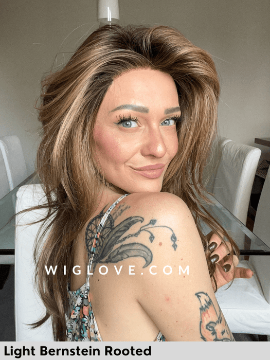 MIRAGE - 100% fatta a mano, attaccatura naturale - Wig Love - Parrucca SinteticaLight Bernstein Rooted