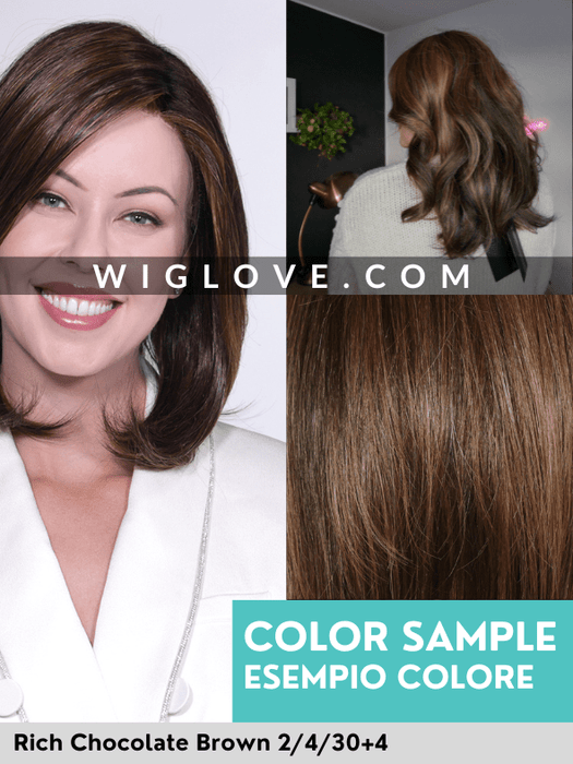 MISSONI - 100% fatta a mano, attaccatura estesa, antiscivolo - Wig Love - Parrucca SinteticaRich Chocolate Brown R