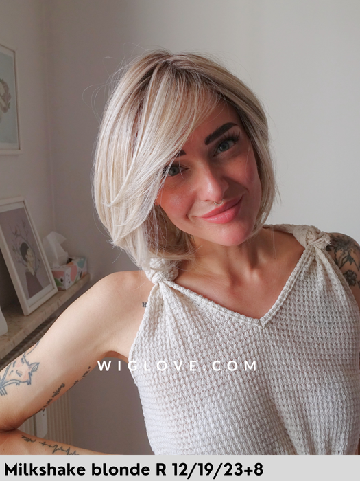 montecito belle tress city collection parrucca a caschetto scalato volume basso piega liscia fibra sintetica termoresistente piastrabile lacefront riga sinistra