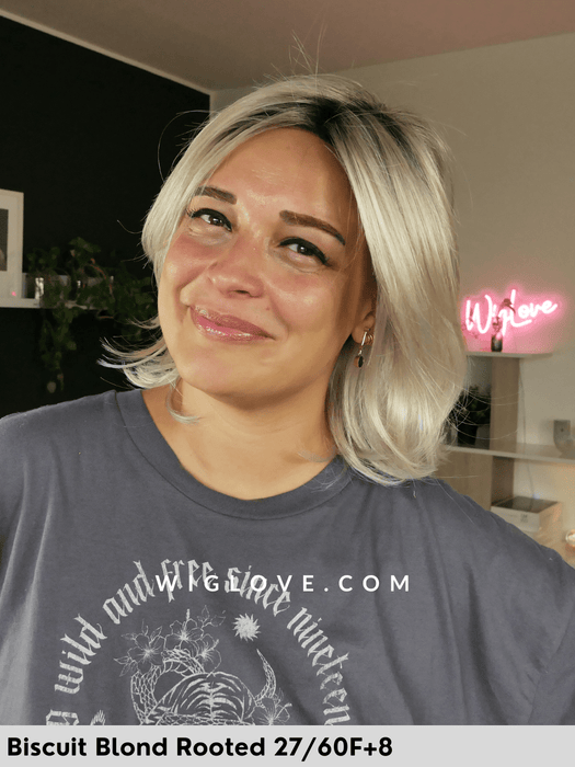 mora mono lace gisel amayer parrucca liscia in fibra sintetica tradizionale con attaccatura naturale retro fatto a macchina lacefront