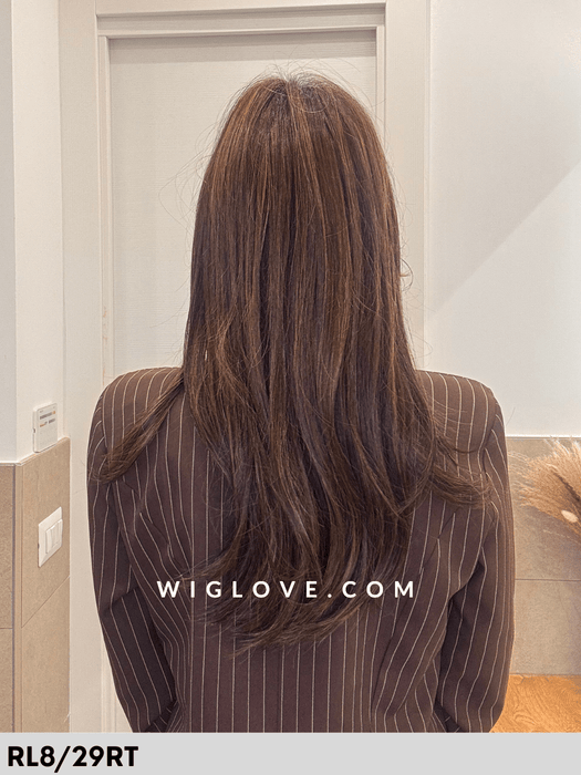 nature deluxe long gisela mayer parrucca fatta a mano con lacefront e riga libera retro chiuso taglia M sintetica termoresistente piastrabile parrucca per chemioterapia o alopecia dispositivo medico ce