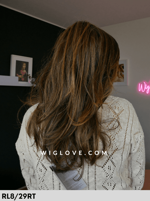 nature deluxe long gisela mayer parrucca fatta a mano con lacefront e riga libera retro chiuso taglia M sintetica termoresistente piastrabile parrucca per chemioterapia o alopecia dispositivo medico ce