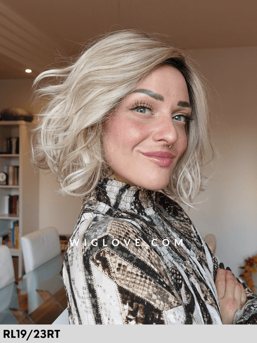 nature glam mono lace  gisela mayer parrucca caschetto  mossa in fibra sintetica termoresistente lacefront riga libera retro aperto