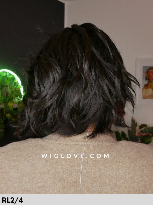 nature glam mono lace  gisela mayer parrucca caschetto  mossa in fibra sintetica termoresistente lacefront riga libera retro aperto