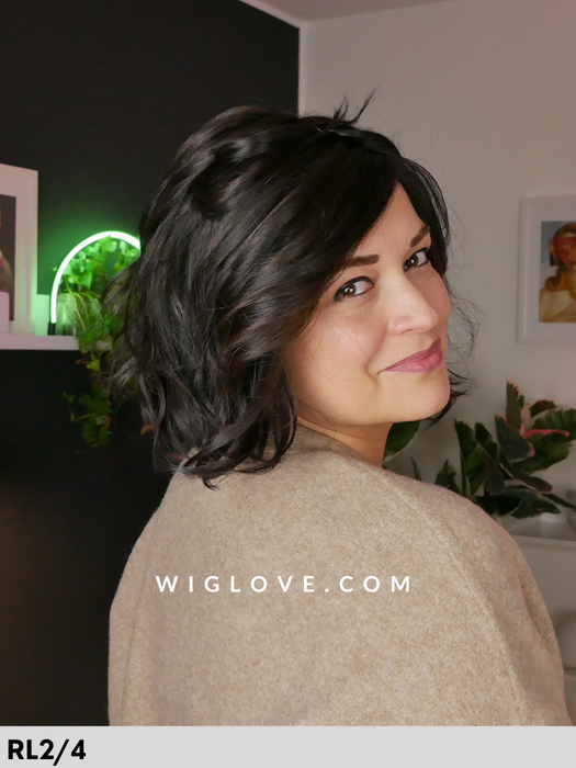 nature glam mono lace  gisela mayer parrucca caschetto  mossa in fibra sintetica termoresistente lacefront riga libera retro aperto