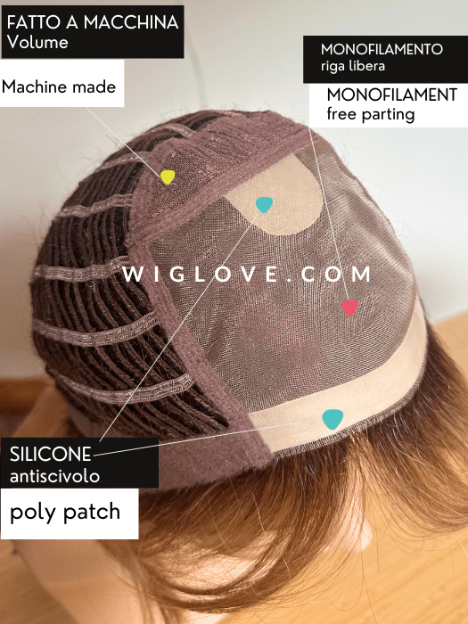 NATURE KISS MONO - riga libera, no lace front - Wig Love - Parrucca SinteticaRL14/22RT
